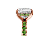 Rose gold Princess Cut Diamond Solitaire Ring with Pavé Band and Four-Prong Setting_5