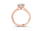 Rose gold Princess Cut Diamond Solitaire Ring with Pavé Band and Prong Setting_15
