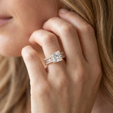 Rose gold Princess Cut Diamond Solitaire Ring with Pavé and Channel Set Band_15
