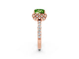 Rose gold Princess Cut Diamond Solitaire Ring with Shared Prong Pavé Band_2