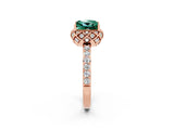 Rose gold Princess Cut Diamond Solitaire Ring with Shared Prong Pavé Band_2