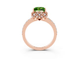 Rose gold Princess Cut Diamond Solitaire Ring with Shared Prong Pavé Band_3