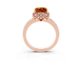 Rose gold Princess Cut Diamond Solitaire Ring with Shared Prong Pavé Band_3