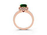 Rose gold Princess Cut Diamond Solitaire Ring with Shared Prong Pavé Band_3