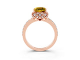 Rose gold Princess Cut Diamond Solitaire Ring with Shared Prong Pavé Band_3
