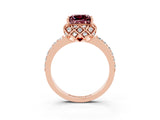 Rose gold Princess Cut Diamond Solitaire Ring with Shared Prong Pavé Band_3
