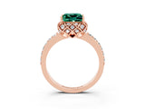 Rose gold Princess Cut Diamond Solitaire Ring with Shared Prong Pavé Band_3
