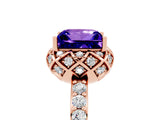 Rose gold Princess Cut Diamond Solitaire Ring with Shared Prong Pavé Band_5
