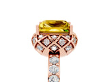 Rose gold Princess Cut Diamond Solitaire Ring with Shared Prong Pavé Band_5
