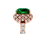 Rose gold Princess Cut Diamond Solitaire Ring with Shared Prong Pavé Band_5