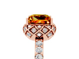 Rose gold Princess Cut Diamond Solitaire Ring with Shared Prong Pavé Band_5