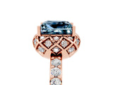 Rose gold Princess Cut Diamond Solitaire Ring with Shared Prong Pavé Band_5