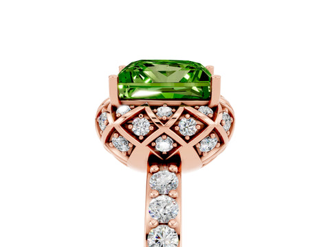 Rose gold Princess Cut Diamond Solitaire Ring with Shared Prong Pavé Band_5