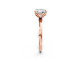 Rose gold Princess Cut Diamond Solitaire Ring with Thin Band and Prong Setting_14