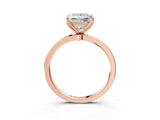 Rose gold Princess Cut Diamond Solitaire Ring with Thin Band and Prong Setting_15