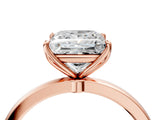 Rose gold Princess Cut Diamond Solitaire Ring with Thin Band and Prong Setting_16