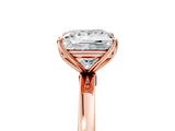 Rose gold Princess Cut Diamond Solitaire Ring with Thin Band and Prong Setting_17