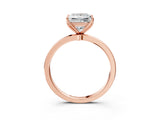 Rose gold Princess Cut Diamond Solitaire Ring with Thin Band and Prong Setting_27