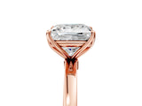 Rose gold Princess Cut Diamond Solitaire Ring with Thin Band and Prong Setting_29