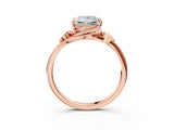 Rose gold Princess Cut Diamond Solitaire Ring with Twist Band and Four-Prong Setting_79