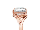 Rose gold Princess Cut Diamond Solitaire Ring with Twist Band and Four-Prong Setting_81