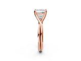 Rose gold Princess Cut Diamond Solitaire Twist Band Prong Setting Ring_69