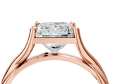 Rose gold Princess Cut Diamond Solitaire Twist Band Prong Setting Ring_71