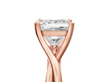 Rose gold Princess Cut Diamond Solitaire Twist Band Prong Setting Ring_72