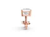 Rose gold Princess Cut Diamond Stud Earrings_394