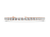 Rose gold Princess Cut Diamond Tennis Bracelet with Channel Setting_3