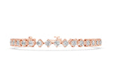Rose gold Princess Cut Diamond Tennis Bracelet with Square Prong Setting_8
