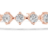 Rose gold Princess Cut Diamond Tennis Bracelet with Square Prong Setting_9