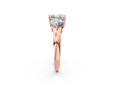 Rose gold Princess Cut Diamond Three-Stone Ring with Prong Setting and Classic Band_113