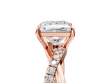 Rose gold Princess Cut Diamond Twisted Band with Pavé Setting and Four-Prong Setting_38