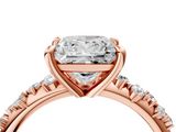 Rose gold Princess Cut Diamond Vine Band with Four-Prong Setting_72