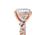 Rose gold Princess Cut Diamond Vine Band with Four-Prong Setting_73
