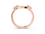 Rose gold Princess-Cut Dual Stone Open Band with Four-Prong Setting_7