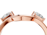 Rose gold Princess-Cut Dual Stone Open Band with Four-Prong Setting_8