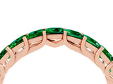Rose gold Princess Cut Emerald Channel-Set Eternity Band with Prong Setting_10