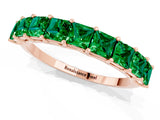 Rose gold Princess Cut Emerald Channel-Set Eternity Band with Prong Setting_7