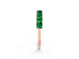 Rose gold Princess Cut Emerald Channel-Set Eternity Band with Prong Setting_8