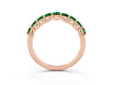 Rose gold Princess Cut Emerald Channel-Set Eternity Band with Prong Setting_9