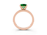 Rose gold Princess Cut Emerald Milgrain Pavé Engagement Ring with Four-Prong Setting_15