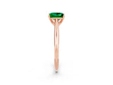 Rose gold Princess Cut Emerald Solitaire Engagement Ring with Cathedral Setting and Four-Prong Mount_26