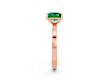 Rose gold Princess Cut Emerald Solitaire Engagement Ring with Classic Band and Four-Prong Setting_26