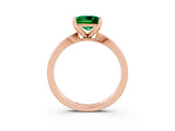 Rose gold Princess Cut Emerald Solitaire Engagement Ring with Classic Band and Four-Prong Setting_27