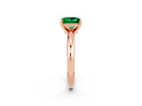 Rose gold Princess Cut Emerald Solitaire Engagement Ring with Round Band and Four-Prong Setting_2