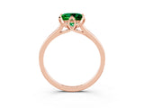Rose gold Princess Cut Emerald Solitaire Ring with Flower Prong Setting and Classic Band_40