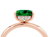 Rose gold Princess Cut Emerald Solitaire Ring with Thin Band and Four-Prong Setting_4