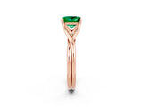 Rose gold Princess Cut Emerald Solitaire Twist Band Prong Setting Ring_38